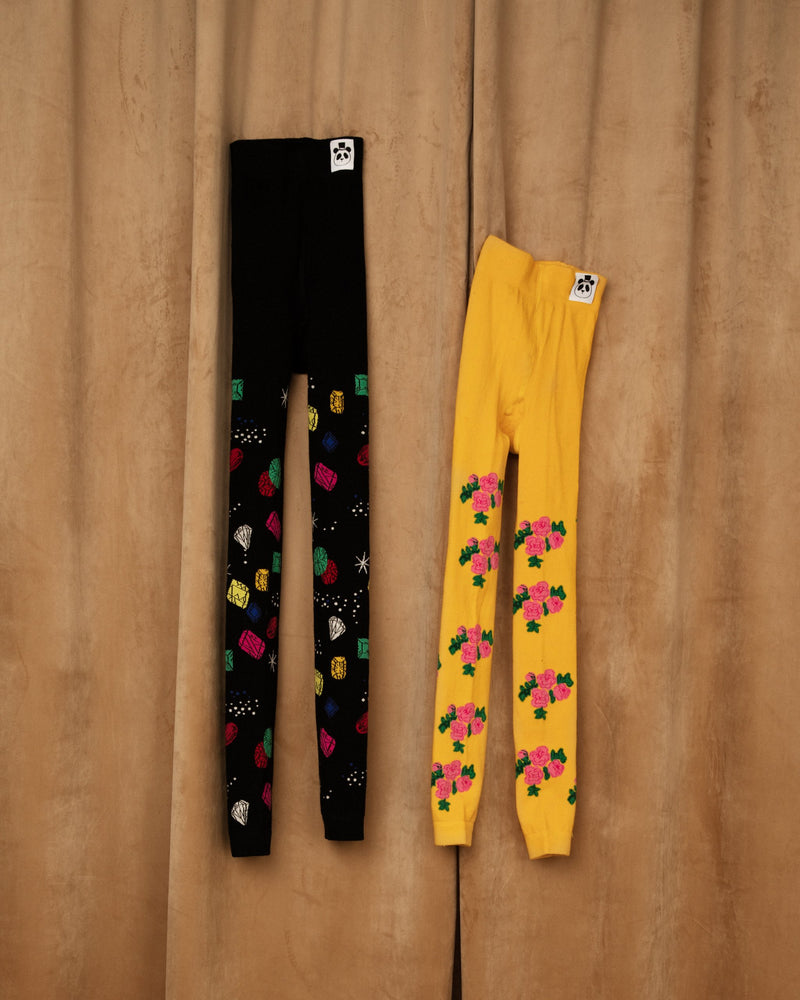 [Mini Ridini] Roses Tights - Yellow