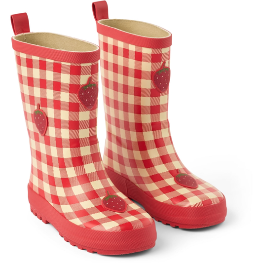 [Floss]Misty Rain Boots - Berry Gingham