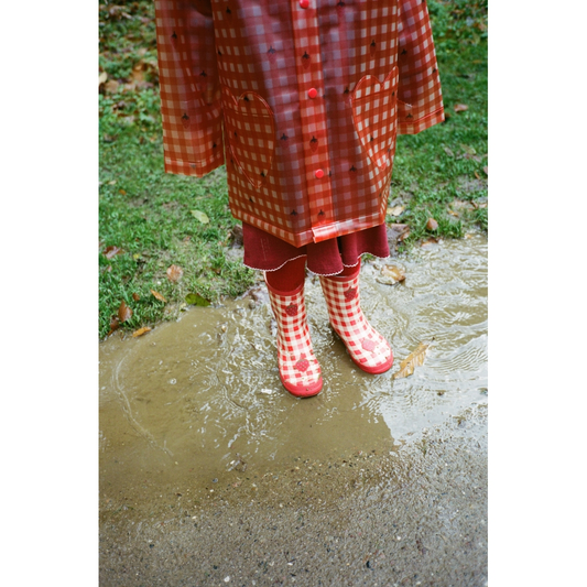 [Floss]Misty Rain Boots - Berry Gingham