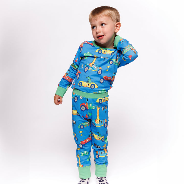 [Smafolk] Nightwear Set With Racing Car - Tropic Sea