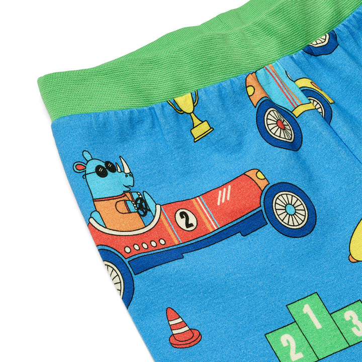 [Smafolk] Nightwear Set With Racing Car - Tropic Sea