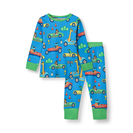 [Smafolk] Nightwear Set With Racing Car - Tropic Sea