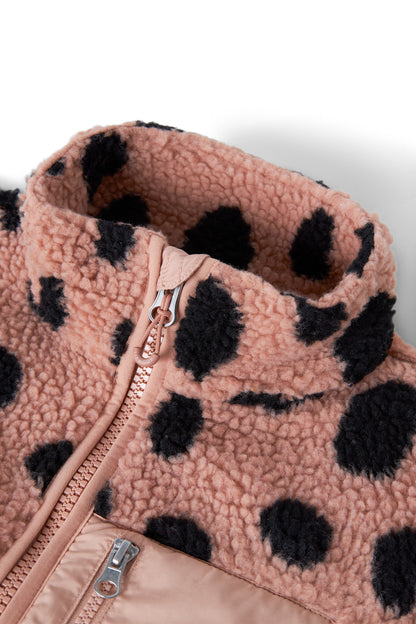 [Liewood][Mummy Size]Nelson Adult Pile Jacket - Mega Leo Spot / Pale Tuscany