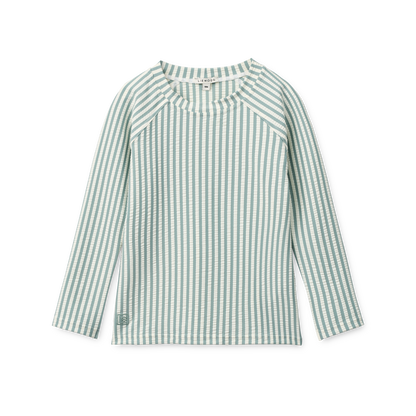 [Liewood] Noah Seersucker Longsleeve Swim Tee - Stripe Peppermint