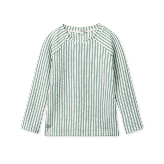 [Liewood] Noah Seersucker Longsleeve Swim Tee - Stripe Peppermint