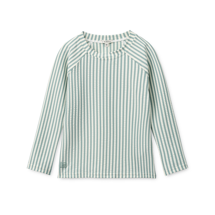 [Liewood] Noah Seersucker Longsleeve Swim Tee - Stripe Peppermint
