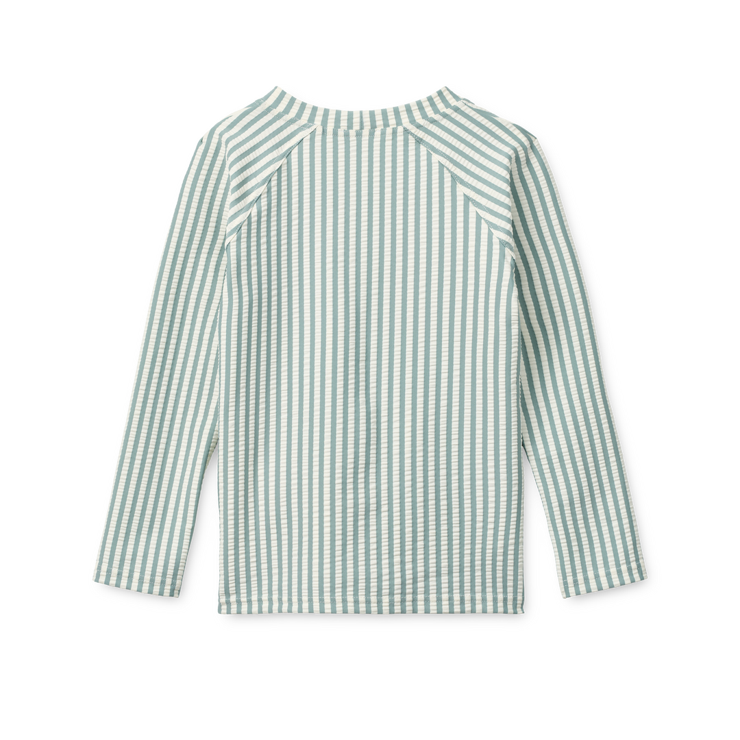 [Liewood] Noah Seersucker Longsleeve Swim Tee - Stripe Peppermint