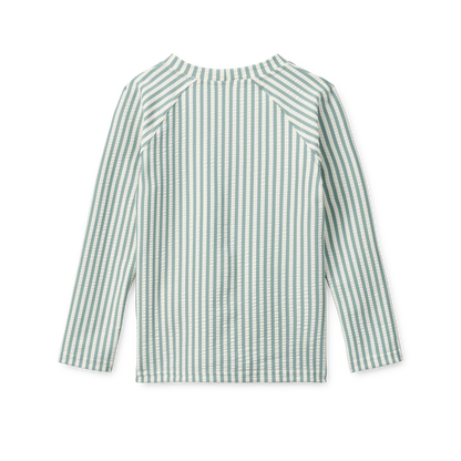 [Liewood] Noah Seersucker Longsleeve Swim Tee - Stripe Peppermint