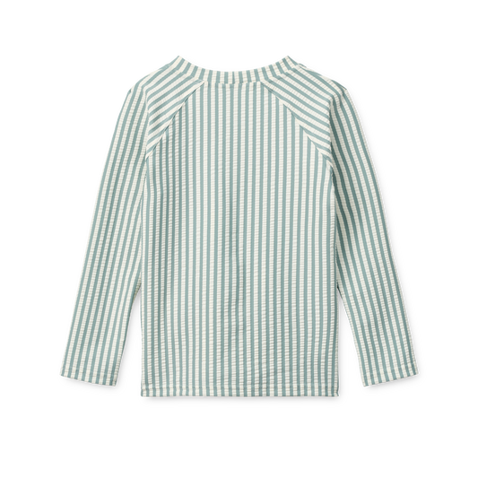 [Liewood] Noah Seersucker Longsleeve Swim Tee - Stripe Peppermint