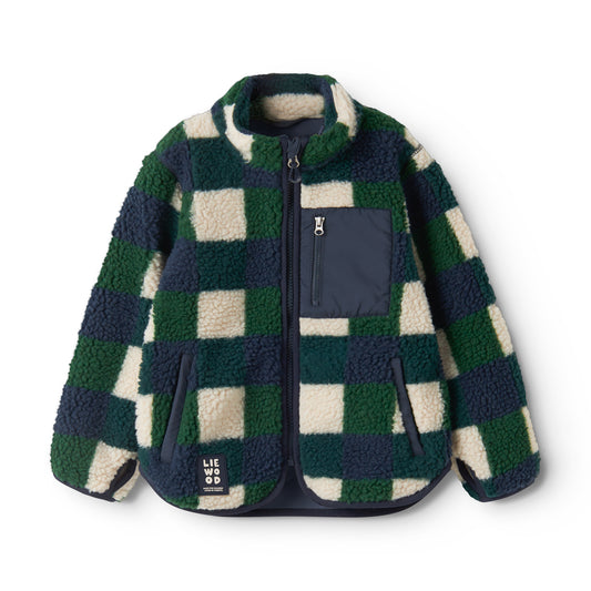 [Liewood]Nolan Pile Jacket - Mega Check / Bright garden