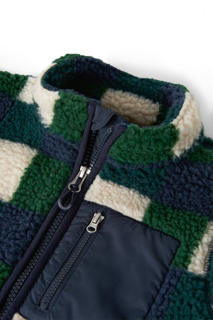 [Liewood]Nolan Pile Jacket - Mega Check / Bright garden