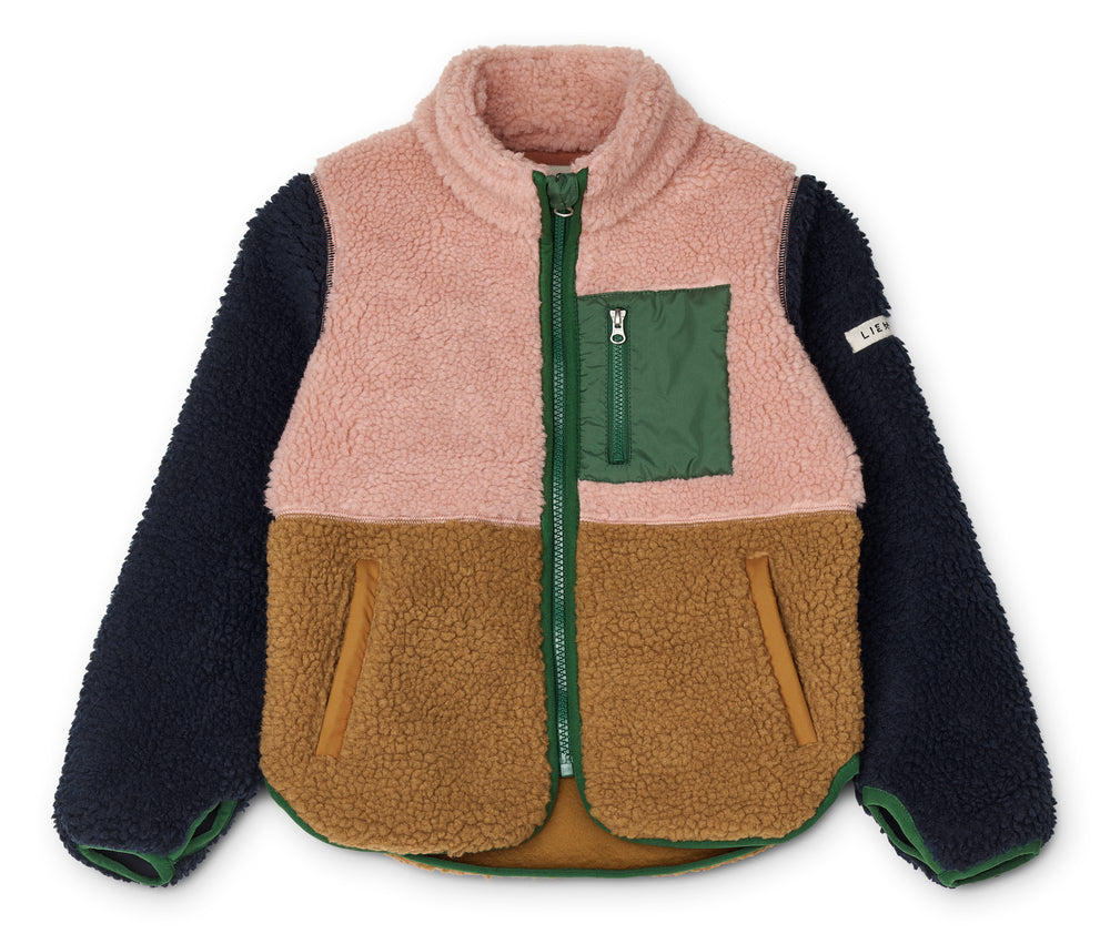 [Liewood] Nolan Pile Jacket - Block / Tuscany Rose multi mix