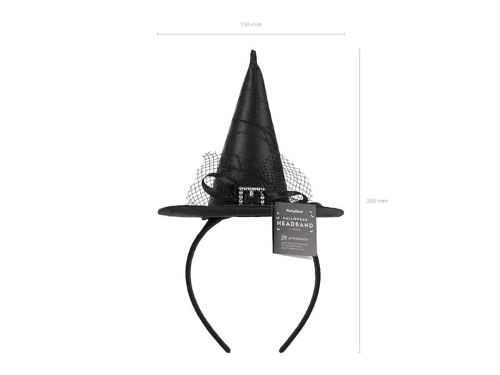 [PartyDeco]Witch Hat Headband, 17x28 cm, black