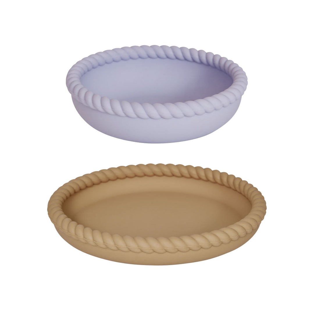 [OYOY] Mellow Plate & Bowl - Light Rubber / Lavender