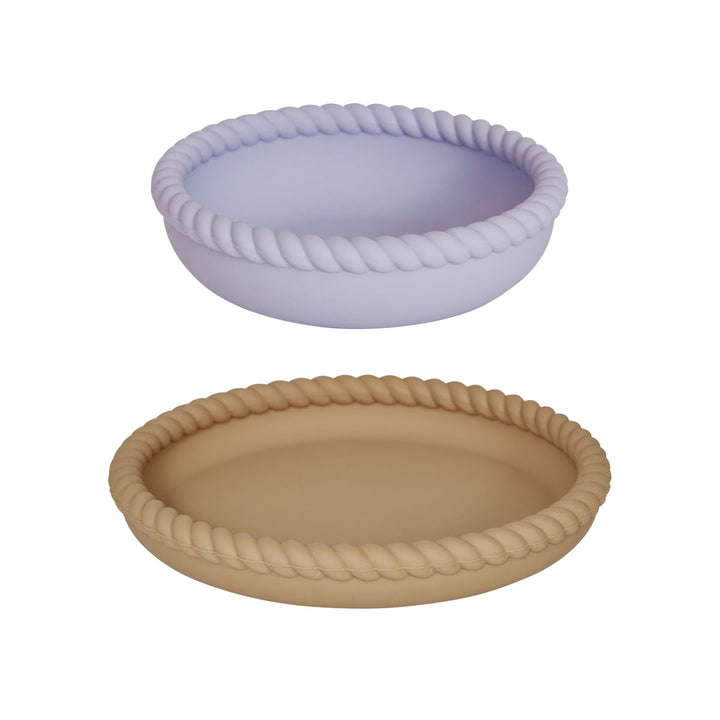 [OYOY] Mellow Plate & Bowl - Light Rubber / Lavender