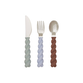 [OYOY] Mellow Cutlery - Pack of 3 Pale mint/Choko/Ice blue