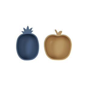 [OYOY] Yummy Pineapple & Apple Snack Bowl - Blue / Light Rubber