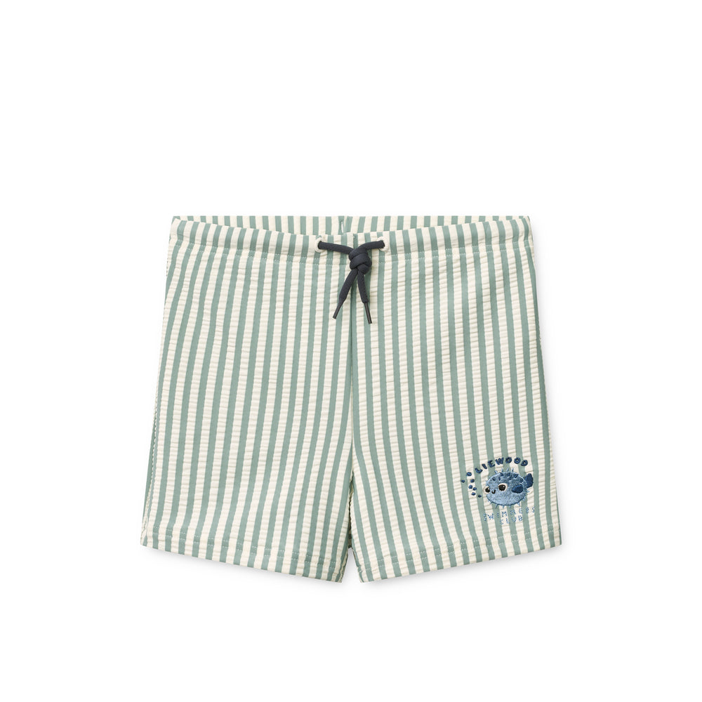 [Liewood] Otto Seersucker Swim Pants - Stripe Peppermint