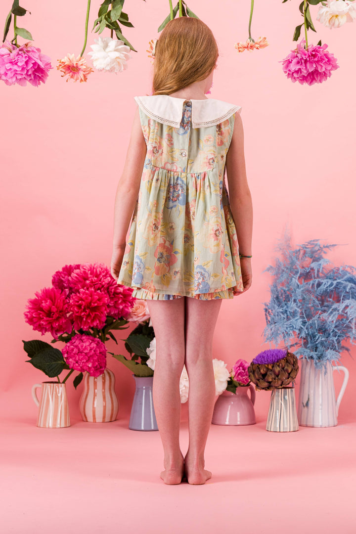 [Bachaa] Aquaverde Blouse & Short Set - Watercolor Print