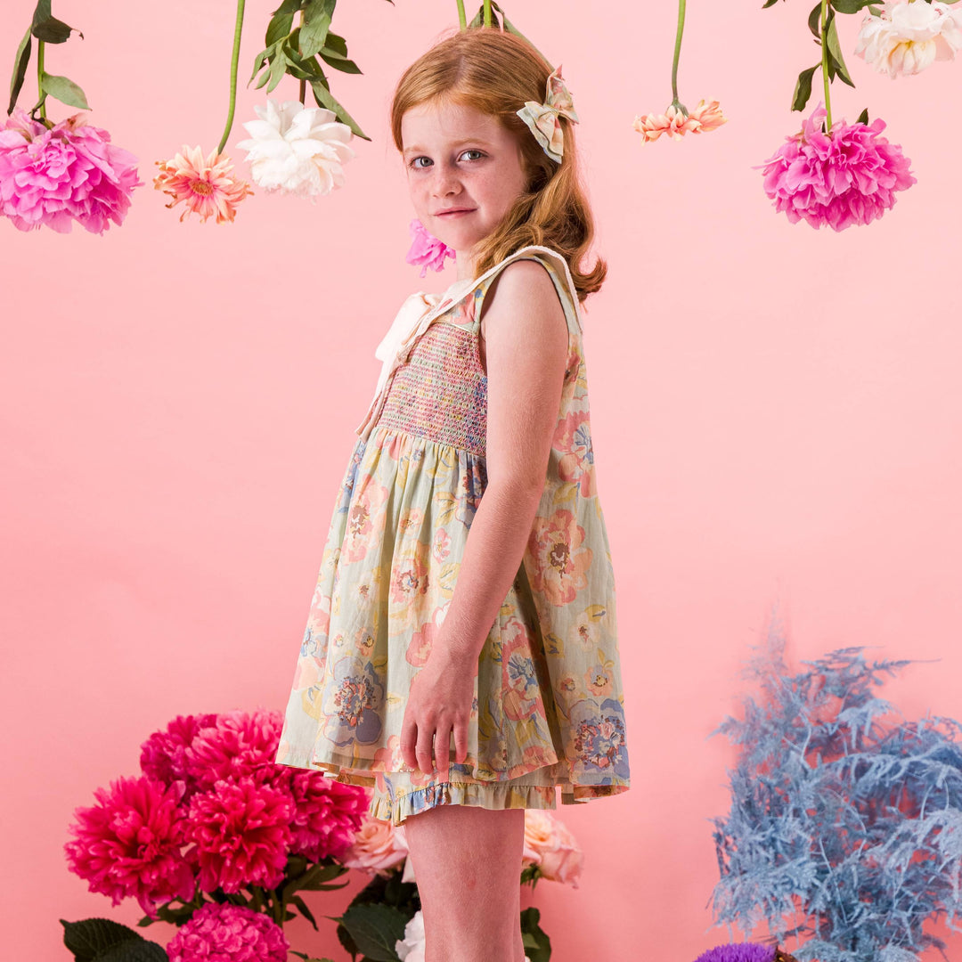 [Bachaa] Aquaverde Blouse & Short Set - Watercolor Print