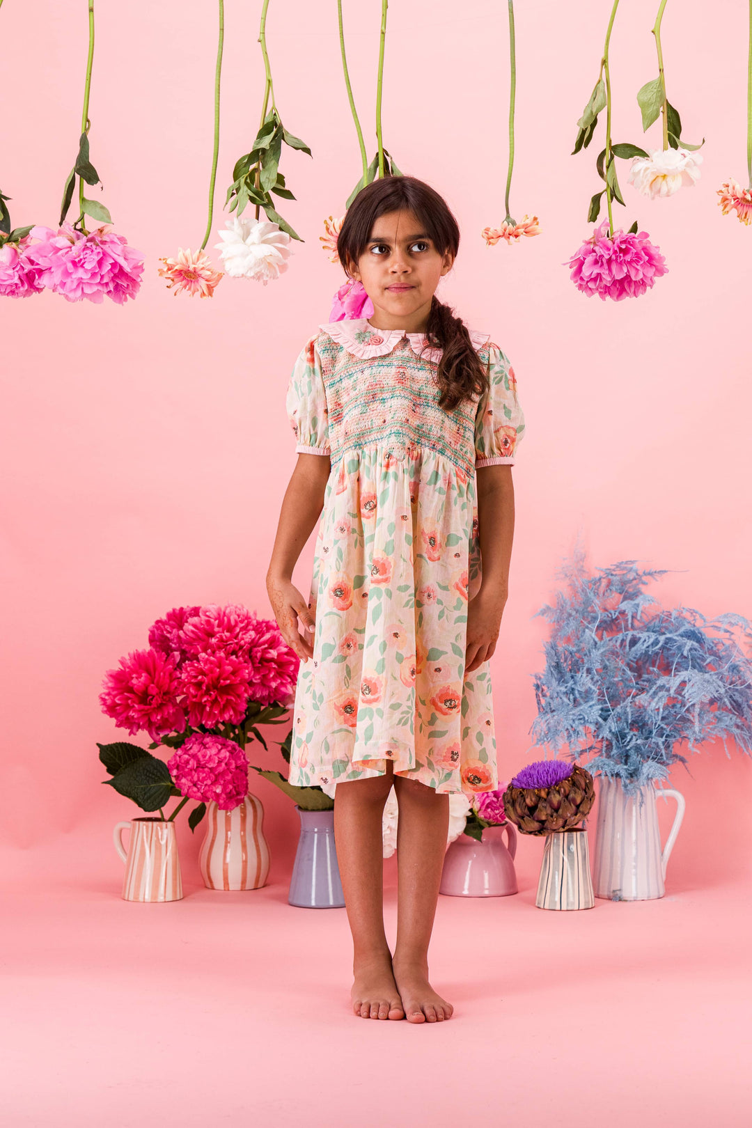 [Bachaa] Ballet Slippers Robe Dress - Poppy Print