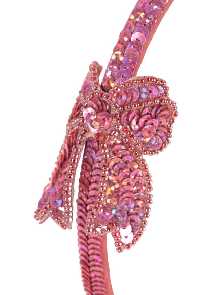 [Konges Slojd]Sequin Bow Hair Brace - Rapture Rose