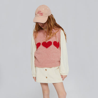 [Mipounet] Petra Heart Waistcoat - Pink/Red