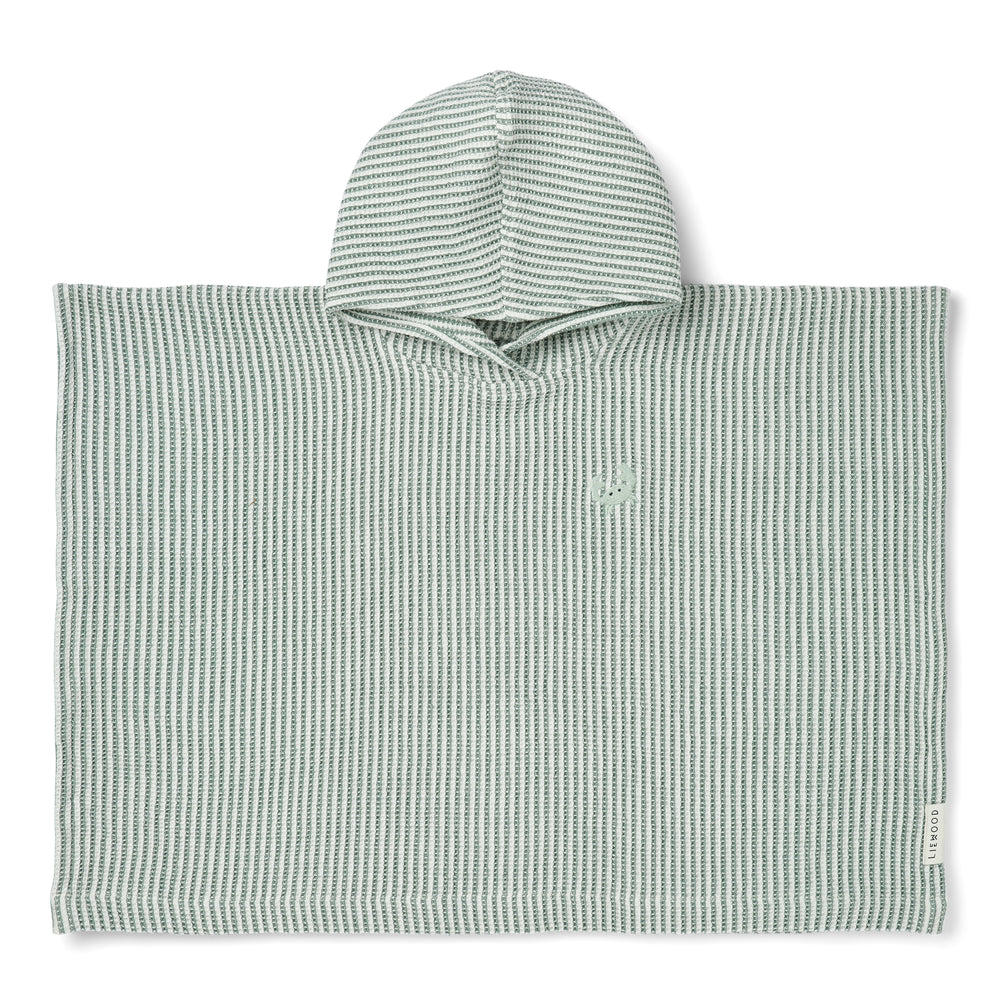[Liewood] Paco Poncho Embroidery - Y/D Stripe Peppermint / Creme de la creme