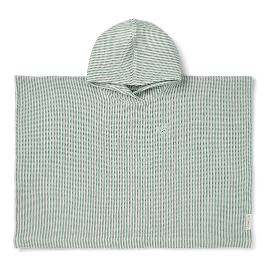 [Liewood] Paco Poncho Embroidery - Y/D Stripe Peppermint / Creme de la creme