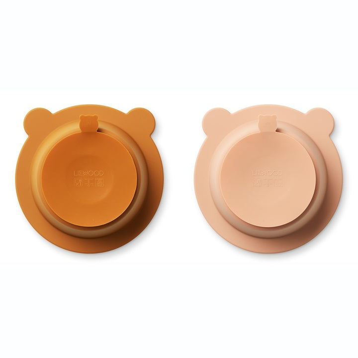[Liewood] Peony Bowl With Suction Cup 2-pack - Mustard/Tuscany Rose Mix