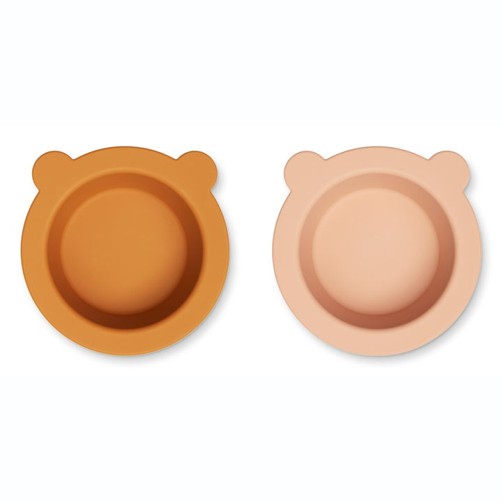 [Liewood] Peony Bowl With Suction Cup 2-pack - Mustard/Tuscany Rose Mix