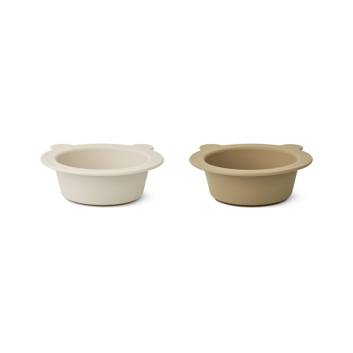 [Liewood] Peony Bowl With Suction Cup 2-pack - Sandy / Oat