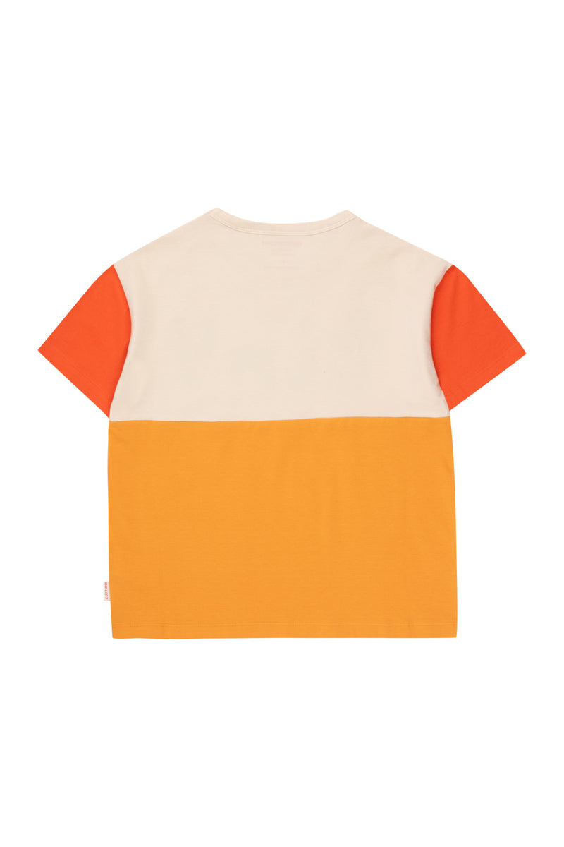 [TINYCOTTONS] Tiny Color Block Tee - Light Cream / Orange