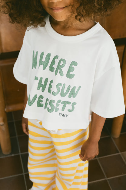 [TINYCOTTONS] The Sun Graphic Crop Tee - Off White