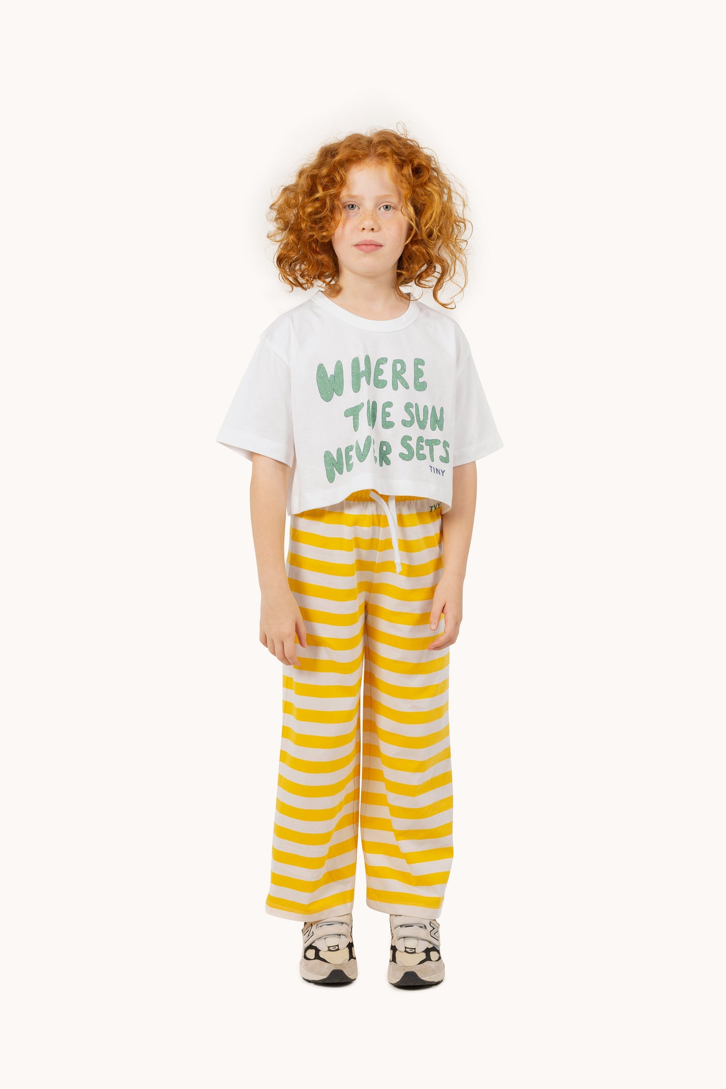 [TINYCOTTONS] The Sun Graphic Crop Tee - Off White