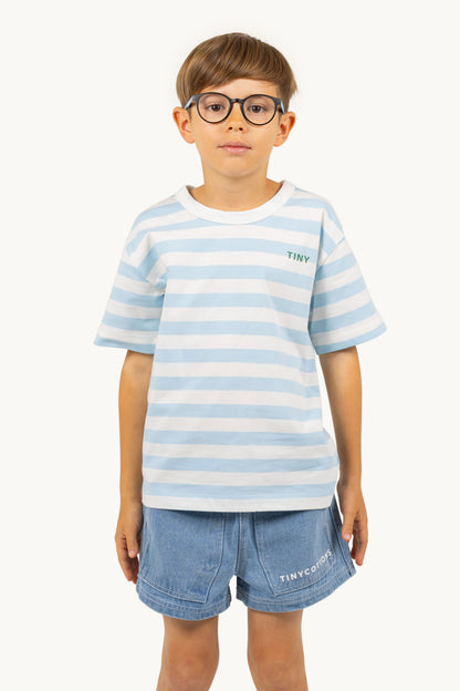 [TINYCOTTONS] Stripes Tee - Dusty Blue / Off White