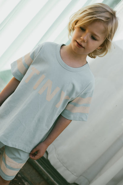 [TINYCOTTONS] Stripes Logo Tee - Dusty Blue