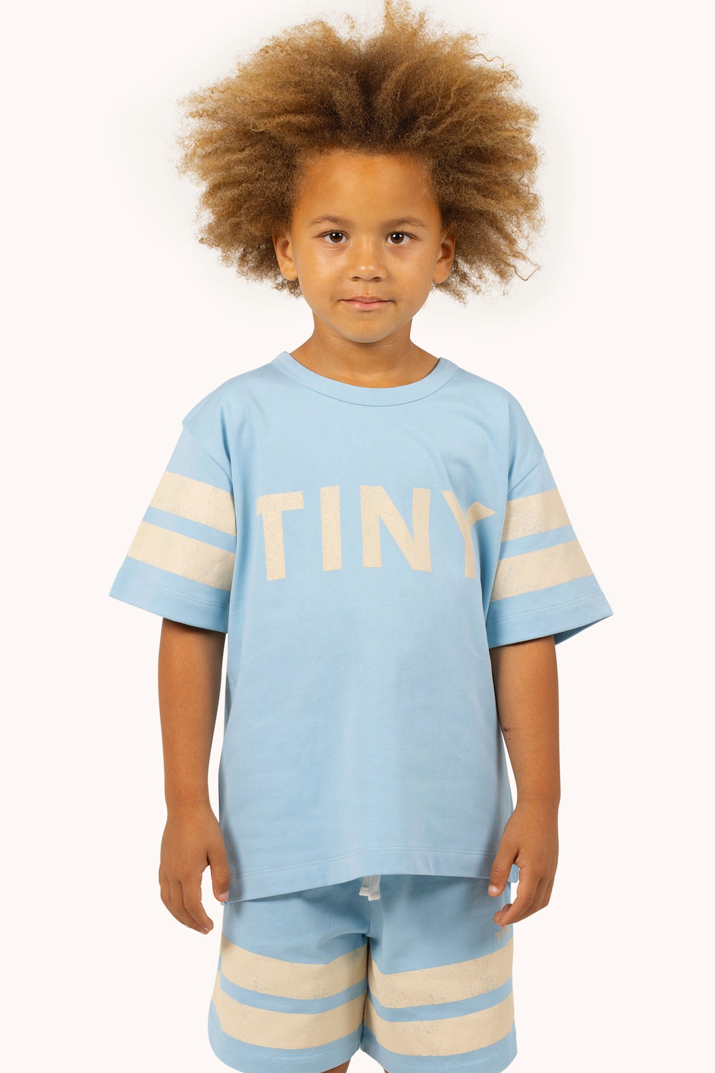 [TINYCOTTONS] Stripes Logo Tee - Dusty Blue