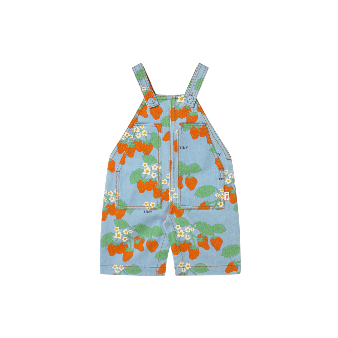 [TINYCOTTONS] Baby Strawberries Dungaree - Denim Blue