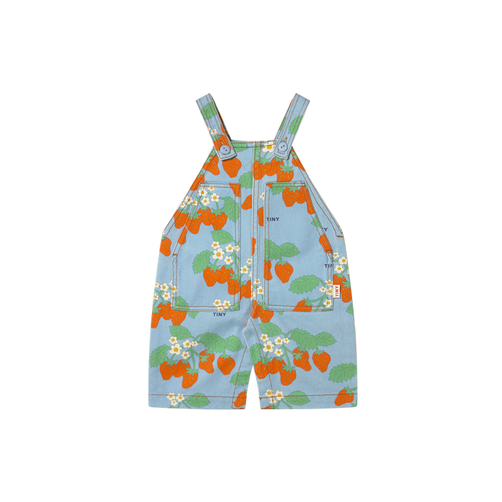 [TINYCOTTONS] Baby Strawberries Dungaree - Denim Blue