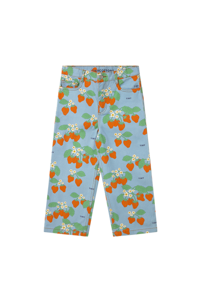 [TINYCOTTONS] Strawberries Straight Jeans - Denim Blue