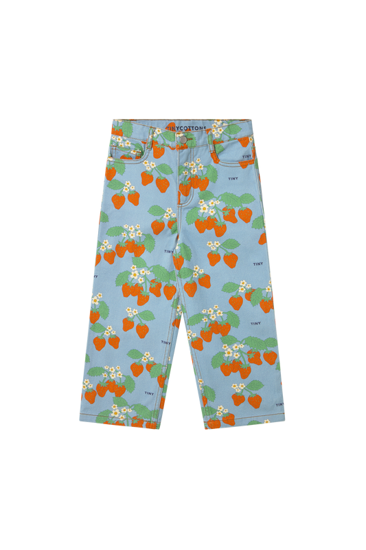 [TINYCOTTONS] Strawberries Straight Jeans - Denim Blue