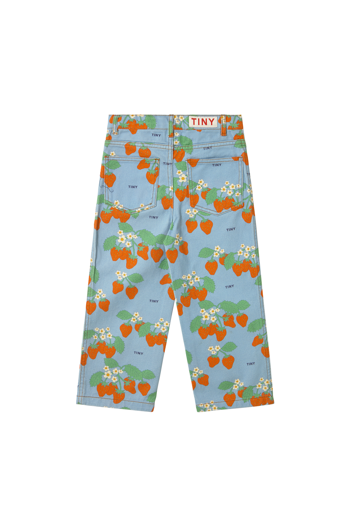 [TINYCOTTONS] Strawberries Straight Jeans - Denim Blue