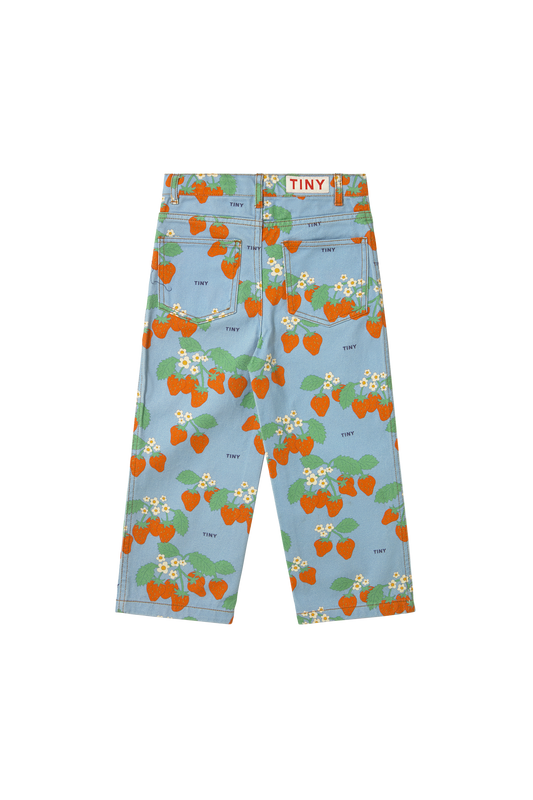 [TINYCOTTONS] Strawberries Straight Jeans - Denim Blue