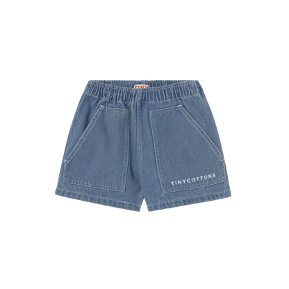 [TINYCOTTONS] Graphic Denim Short - Light Blue