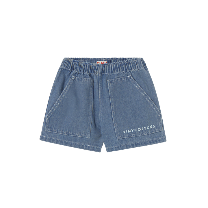 [TINYCOTTONS] Graphic Denim Short - Light Blue