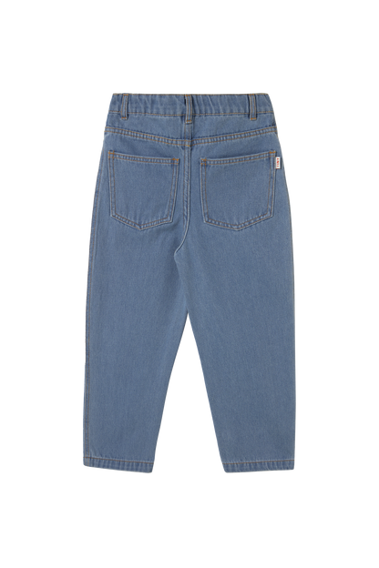 [TINYCOTTONS] Strawberries Embroidered Jeans - Light Blue