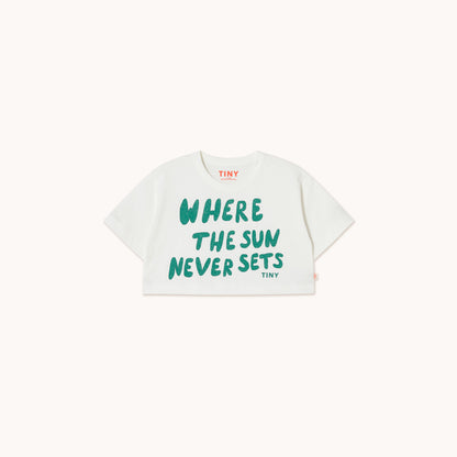 [TINYCOTTONS] The Sun Graphic Crop Tee - Off White