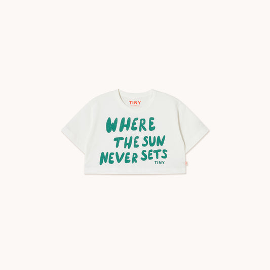 [TINYCOTTONS] The Sun Graphic Crop Tee - Off White