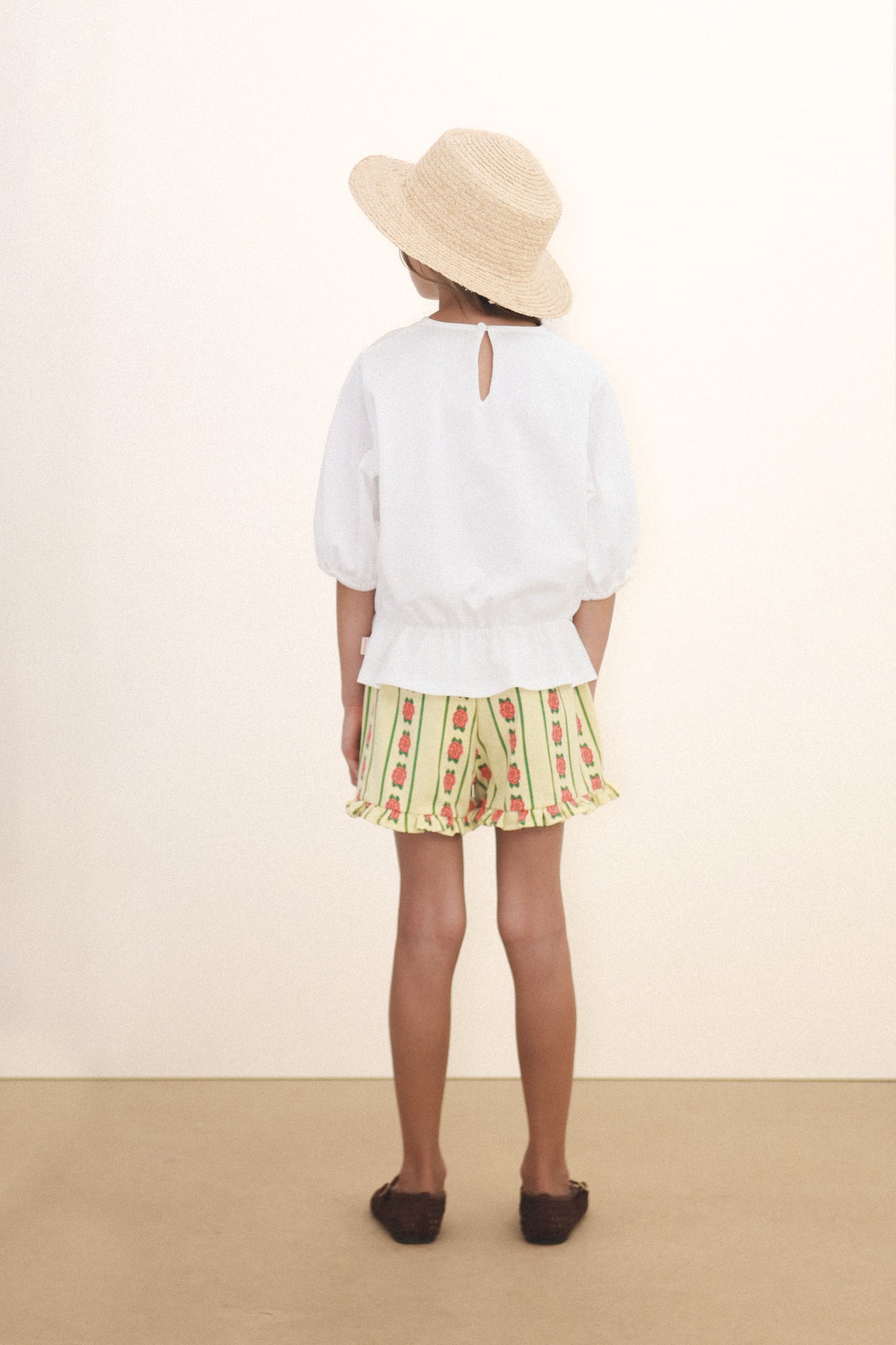 [TINYCOTTONS] Rose Pattern Shorts - Dusty Yellow